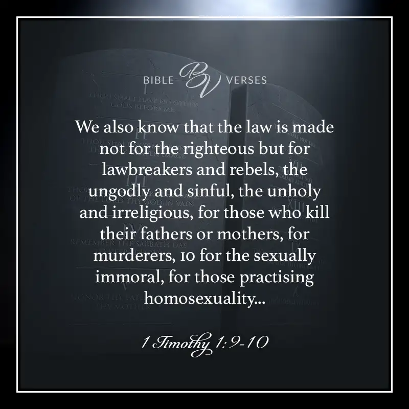 Bible verses about homosexuality 1 Timothy 1