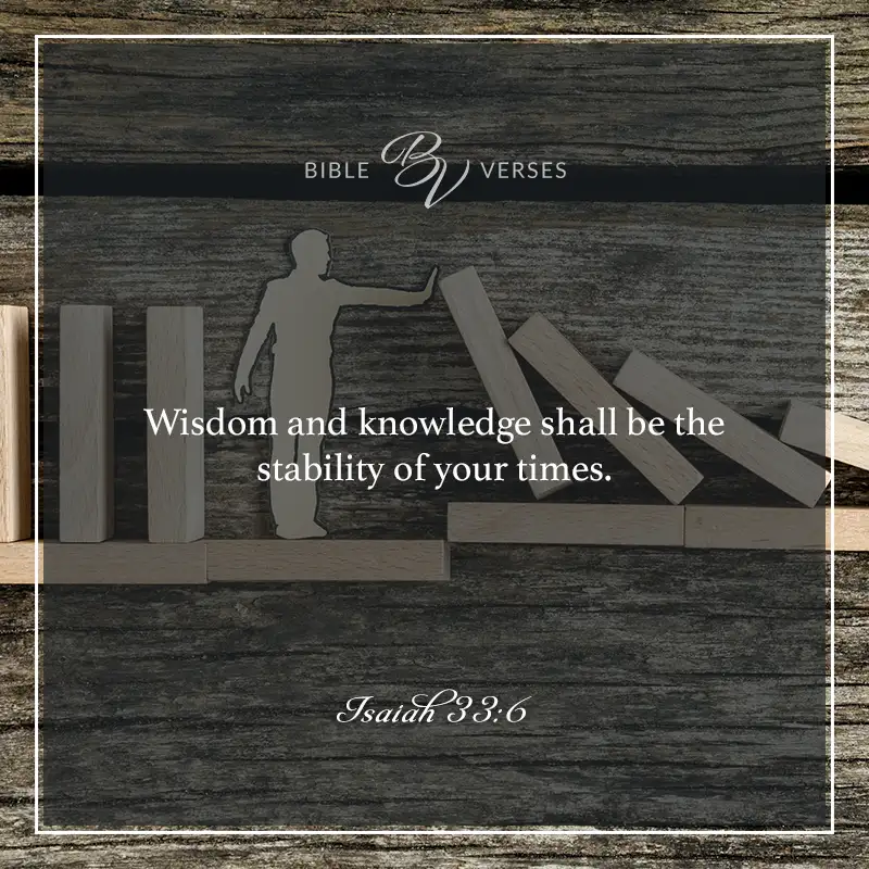 bible verses about wisdom

He will be the sure foundation for your times, a rich store of salvation and wisdom and knowledge; the fear of the Lord is the key to this treasure.

Isaiah 33:6