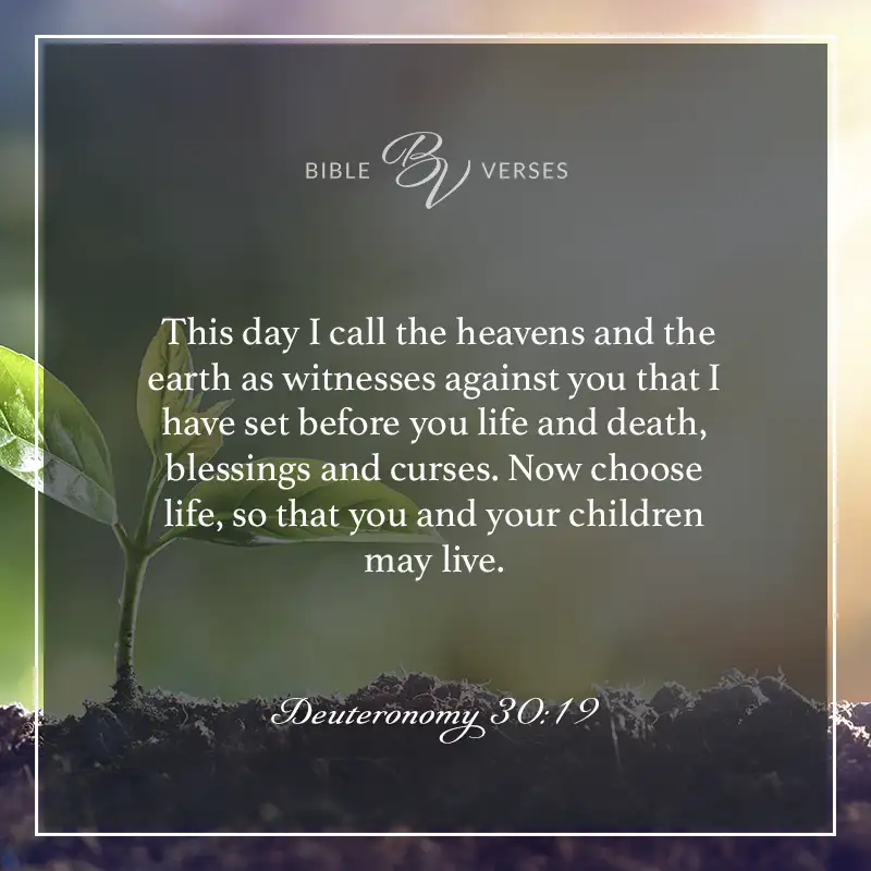 Bible verses about Abortion - Deuteronomy 30:19