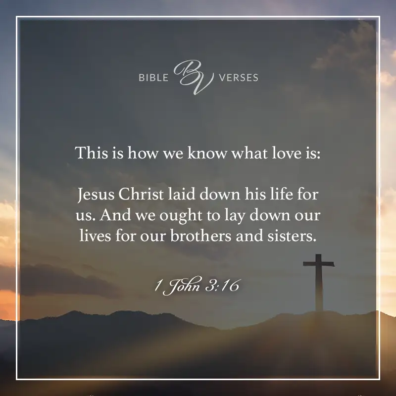 Bible verses about God's love: 1 John 3:16