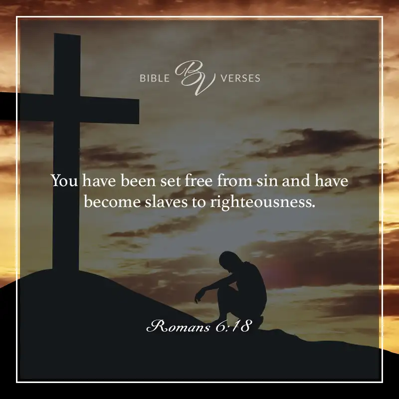 Bible verses about freedom: You have been set free from sin and have become slaves to righteousness. Romans 6:18