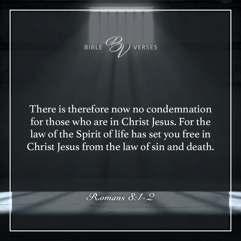 Bible verses about freedom:

There is therefore now no condemnation for those who are in Christ Jesus. For the law of the Spirit of life has set you free in Christ Jesus from the law of sin and death.

Romans 8:1-2