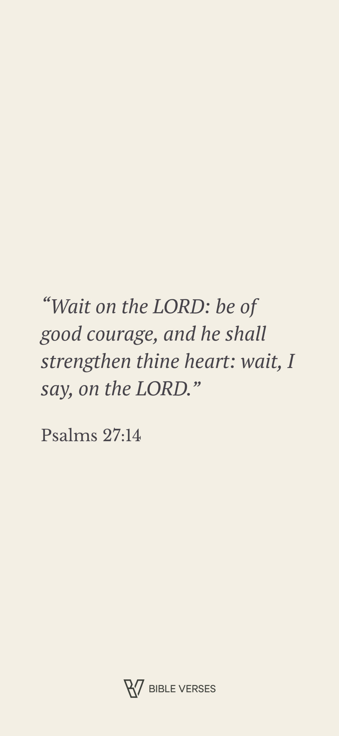 Psalms 27:14 Dark on Light phone wallpaper