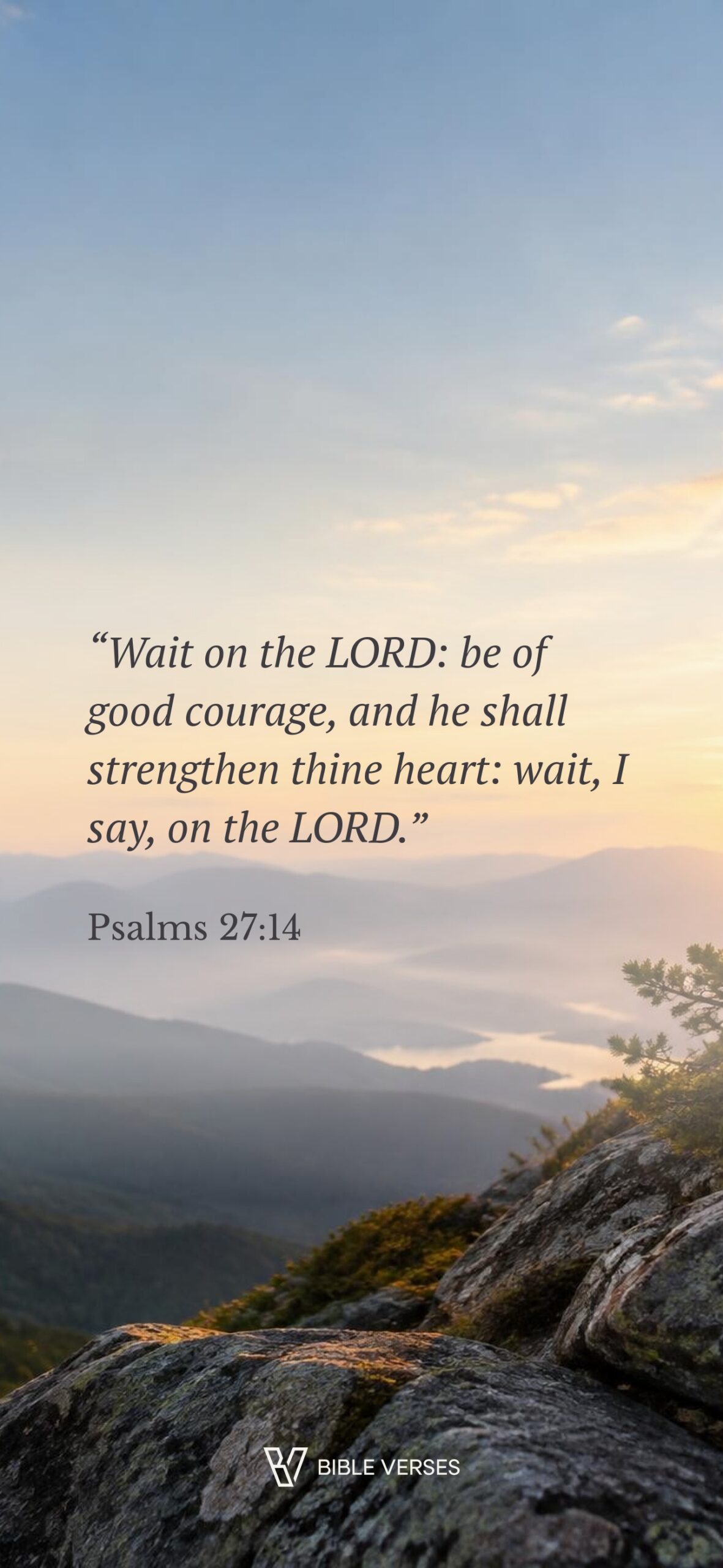 Psalms 27:14 Visual Theme phone wallpaper